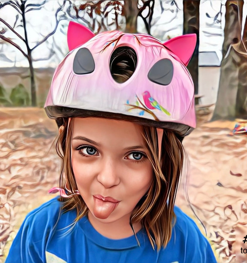 Purple cat ears for motorcycle helmet, ski helmet or bike helmet
