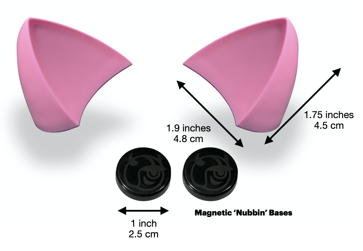 MagNeatOhz: Cat Ears for Helmet Pink size explaining