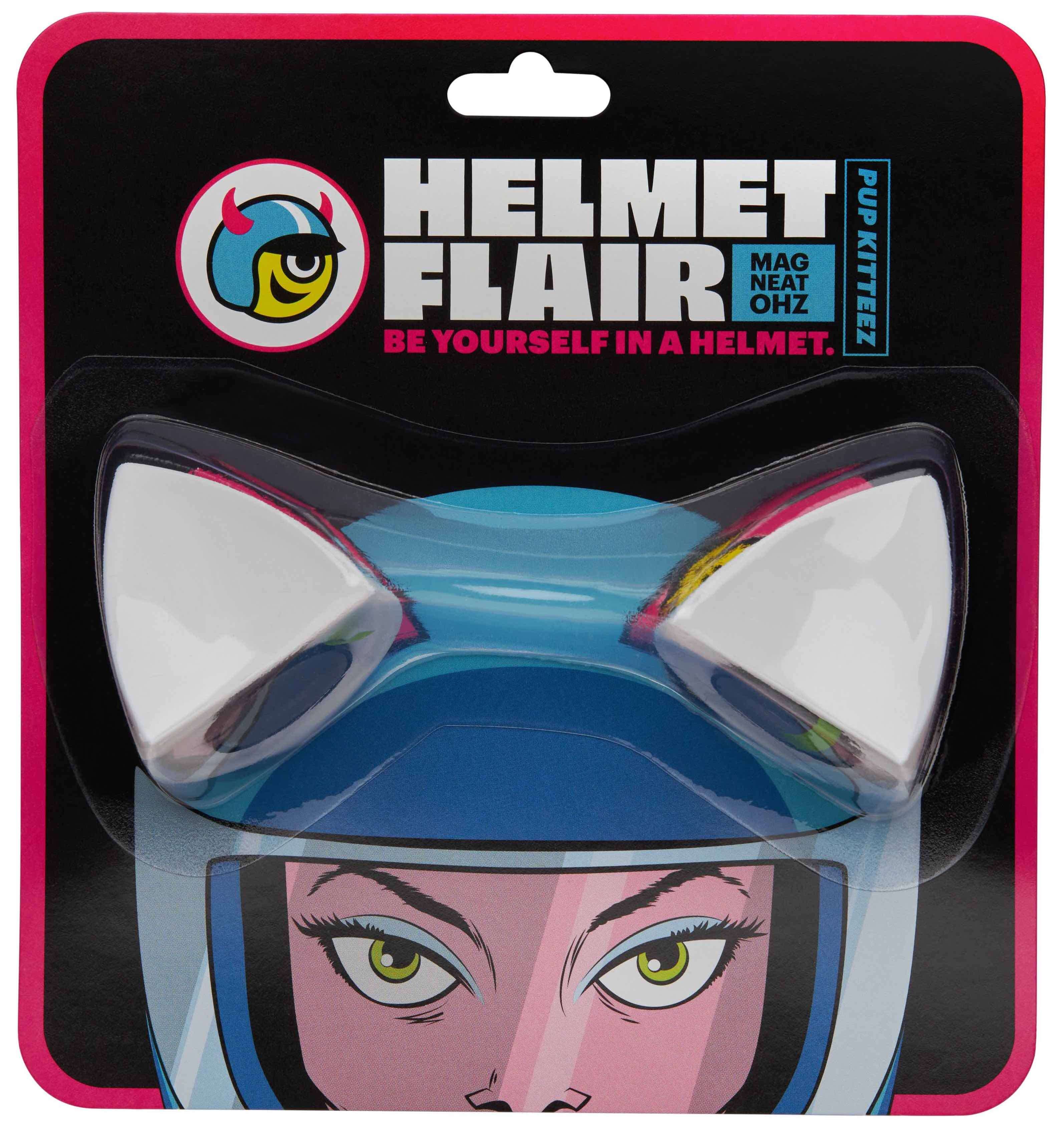MagNeatOhz: Cat Ears for Helmet White in a packet