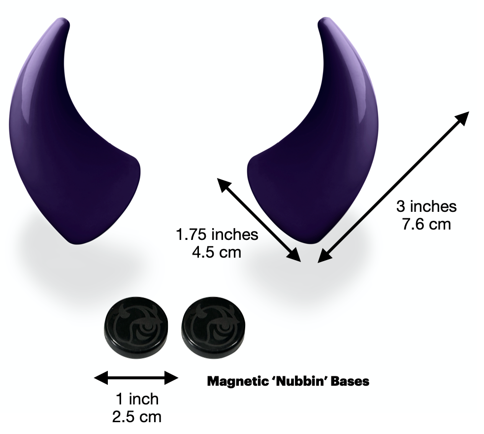 MagNeatOhz: Large Purple Devil Horns for Helmet size description