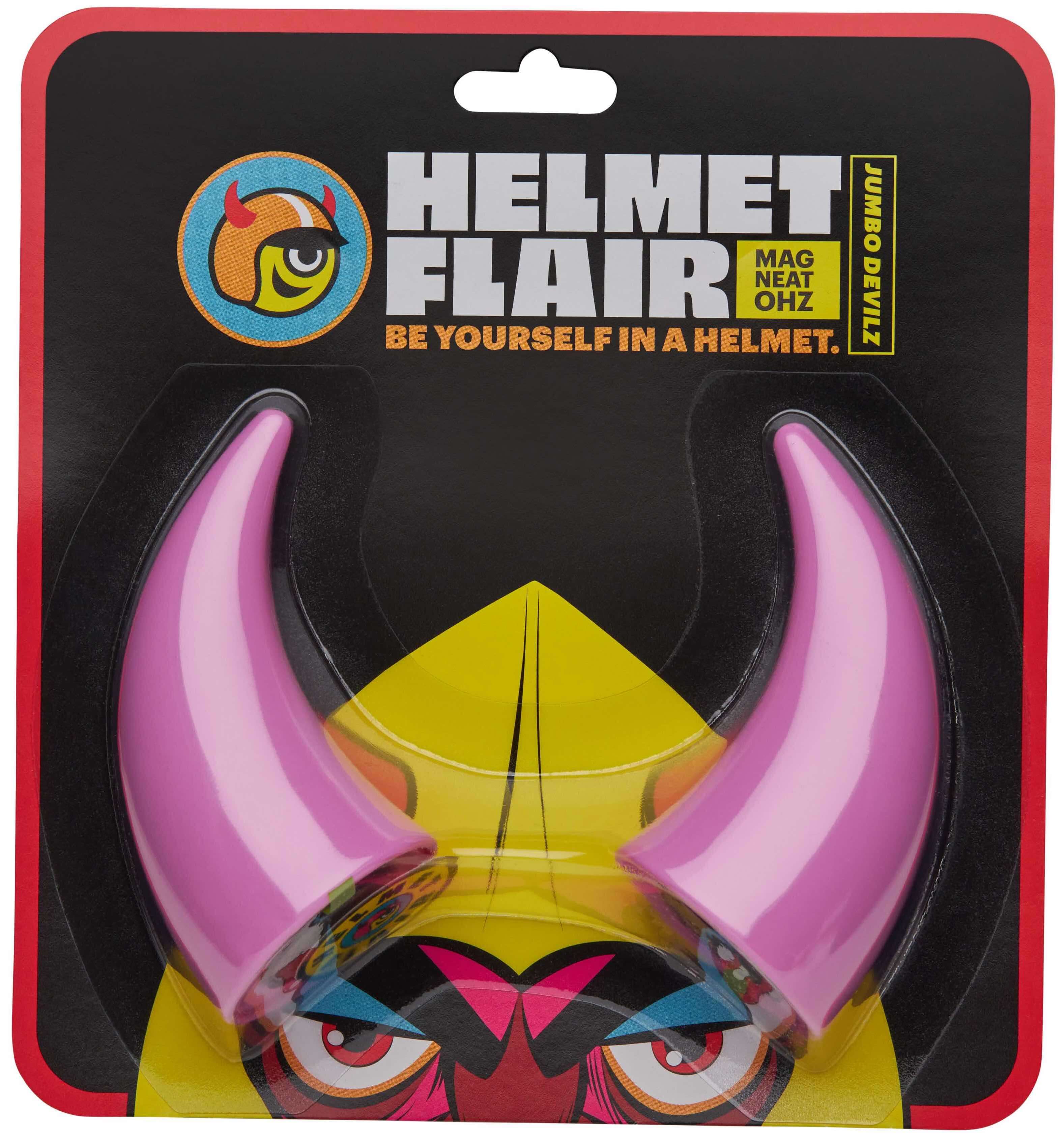 MagNeatOhz: Large Pink Devil Horns for Helmet in a packet