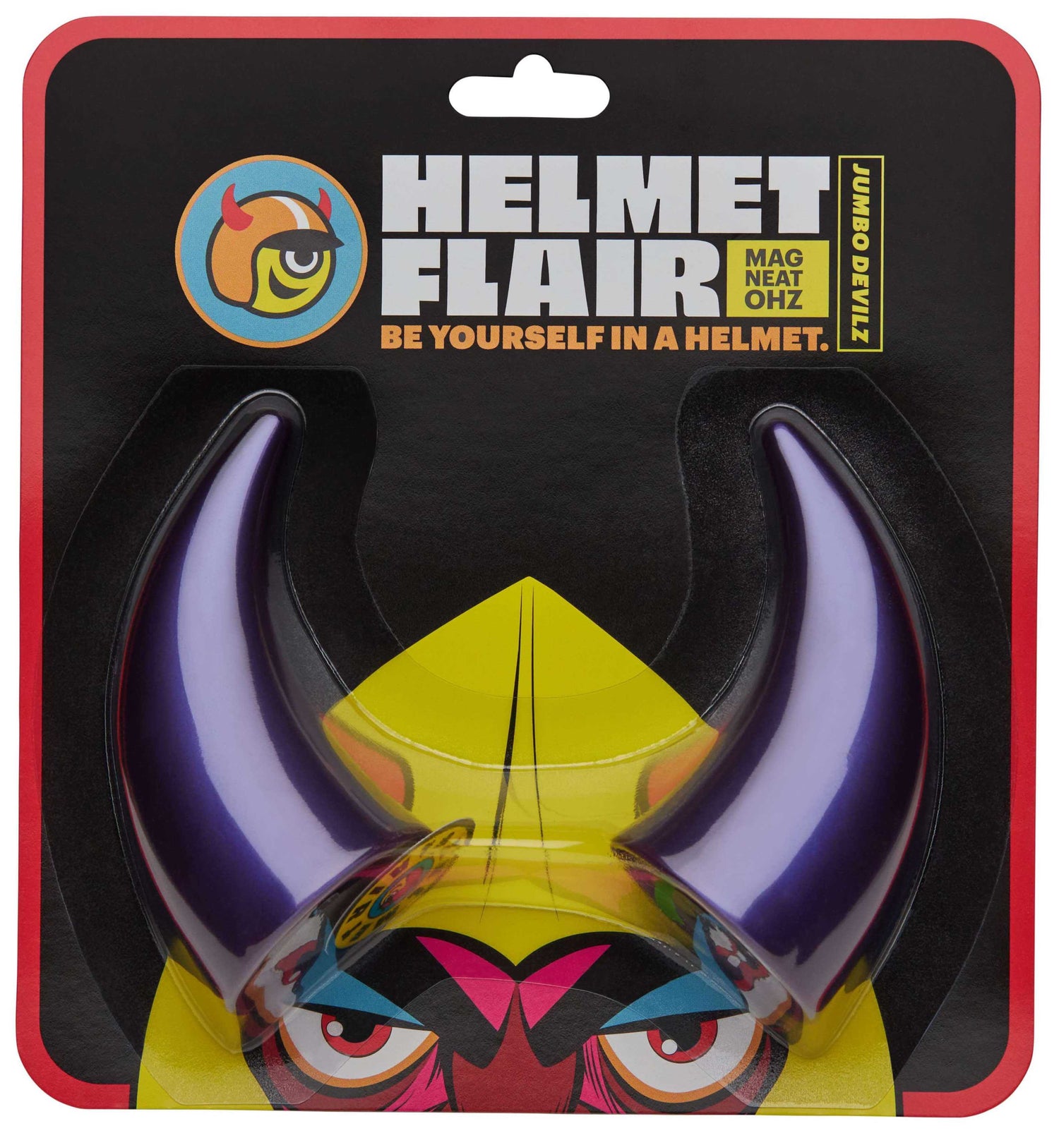 MagNeatOhz: Large Purple Devil Horns for Helmet
 in a packet
