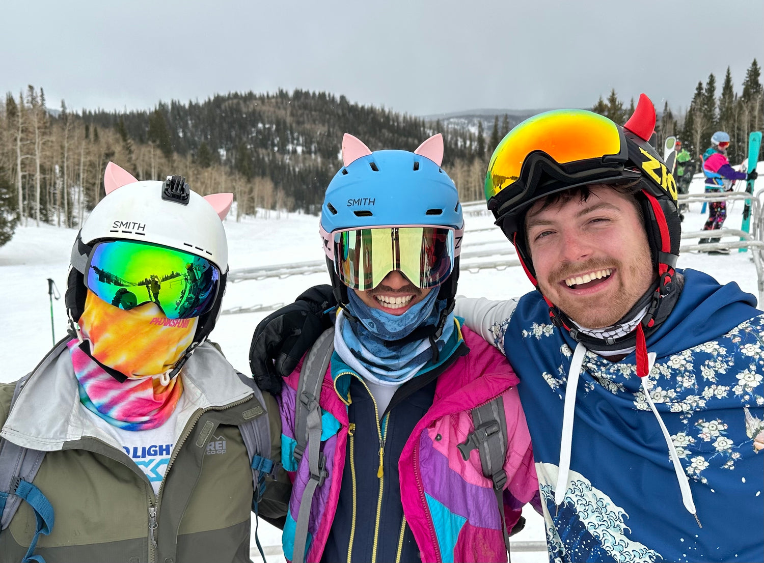 Pink cat ears for motorcycle helmet, ski helmet or bike helmet