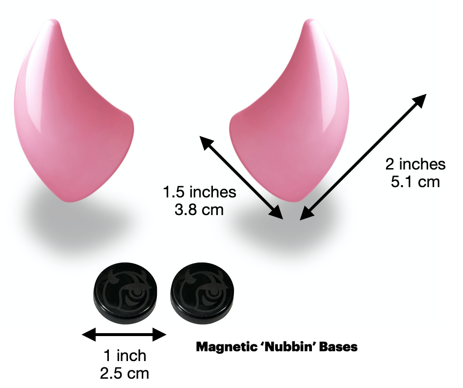 MagNeatOhz: Small Pink Devil Horns for Helmet size description