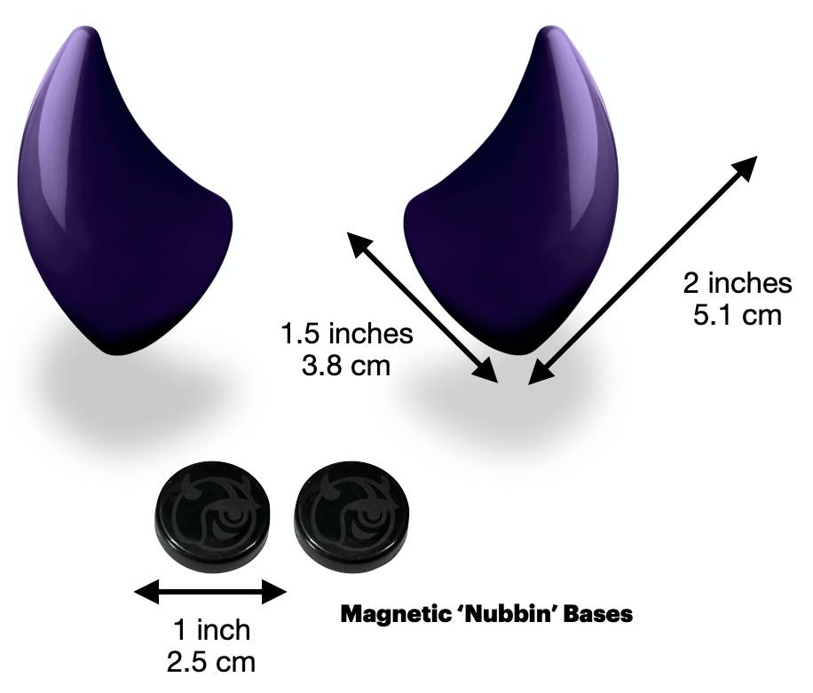 MagNeatOhz: Small Purple Devil Horns for Helmet size description