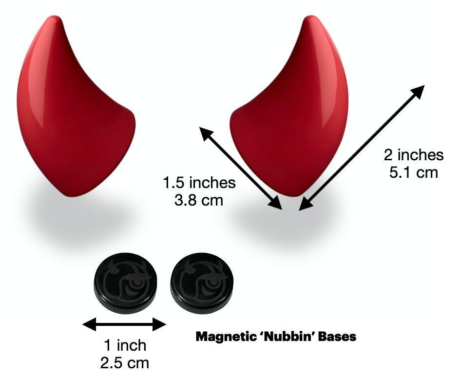 MagNeatOhz: Small Red Devil Horns for Helmet size description
