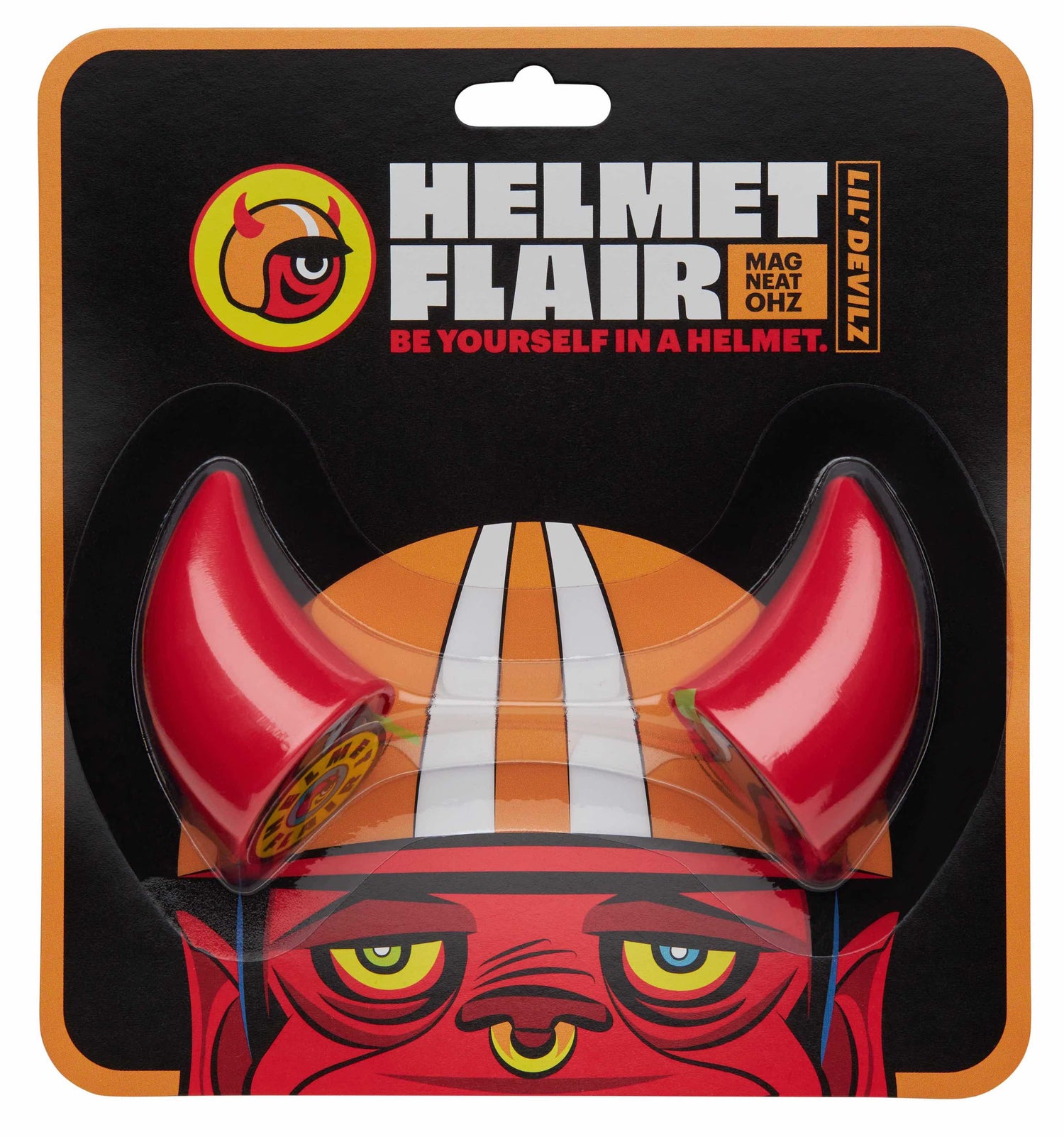 MagNeatOhz: Small Red Devil Horns for Helmet in a packet