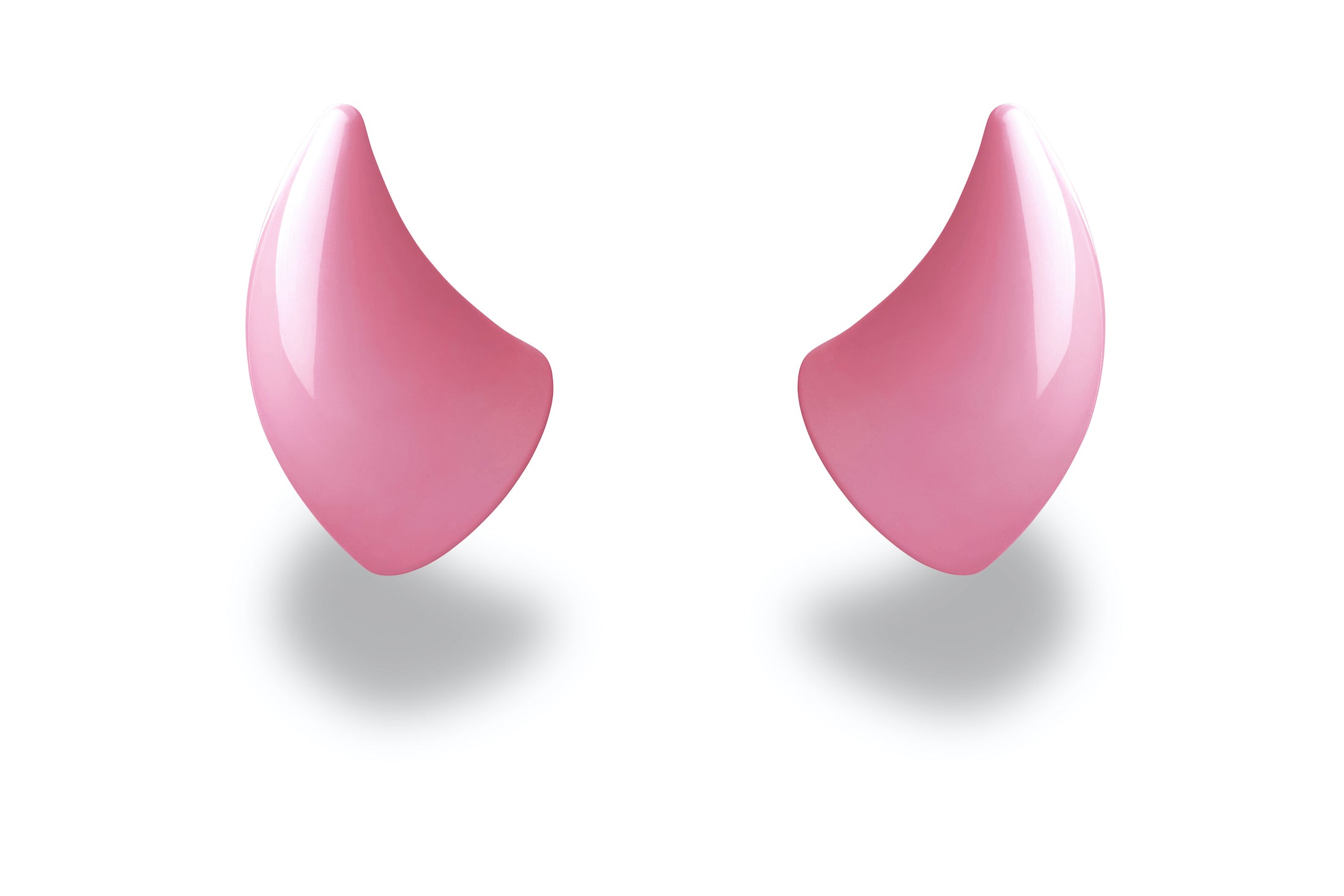 Small pink devil horns for a helmet as an accessory