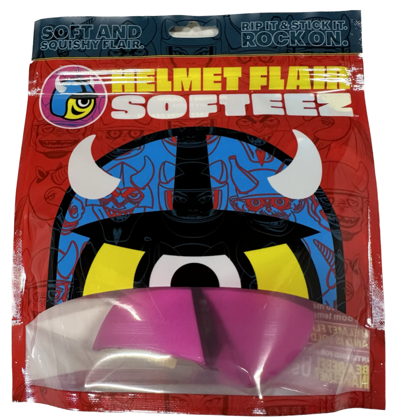 Purple cat ears for motorcycle helmet, ski helmet or bike helmet