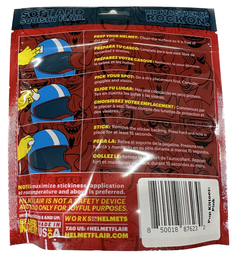 Pink cat ears for motorcycle helmet, ski helmet or bike helmet