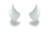 Small white devil horns for a helmet as an accessory