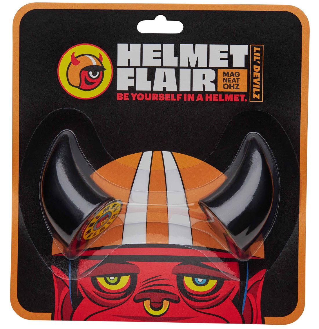 MagNeatOhz: Small Black Devil Horns for Helmet in a packet
