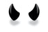 Small black devil horns for a helmet as an accessory