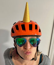 Unicorn horn for motorcycle helmet, ski helmet or bike helmet