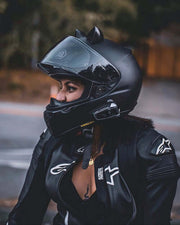 Black kitty ears for motorcycle helmet