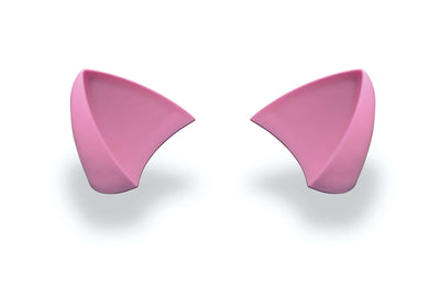 Pink cat ears for a helmet