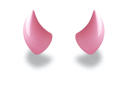 Small pink devil horns for a helmet as an accessory
