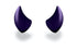 Small purple devil horns for a helmet as an accessory